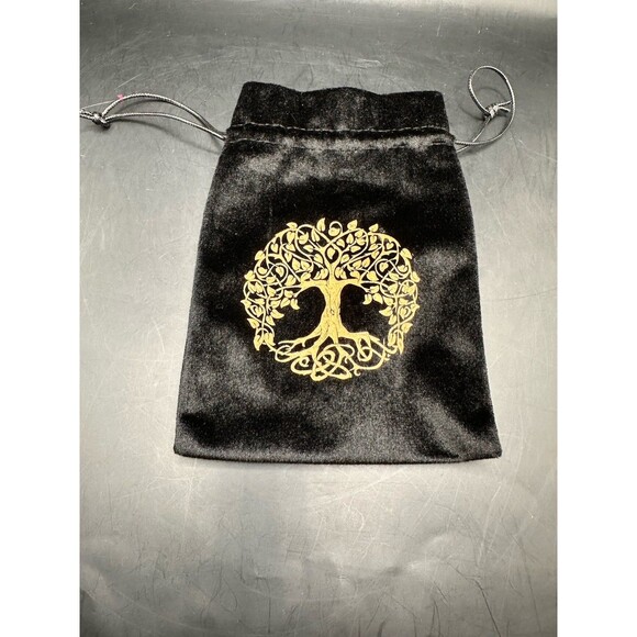 Tarot Cards Bag Pouch Black Velvet Gold Tree Of Life 5 X 7 - Picture 1 of 4